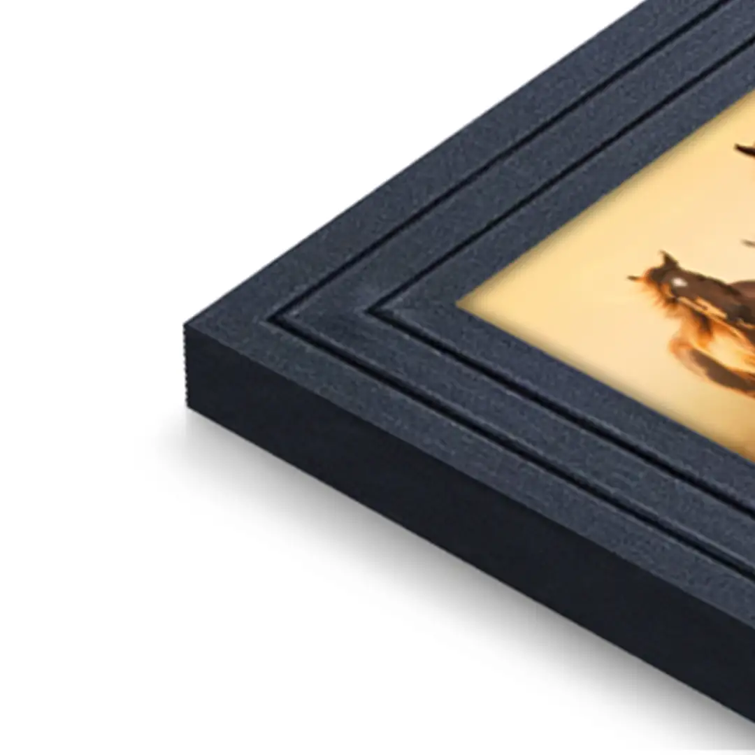 14x10" Modern Step Black Picture Frame | Graceful Wooden Photo Frame For Wall Decor