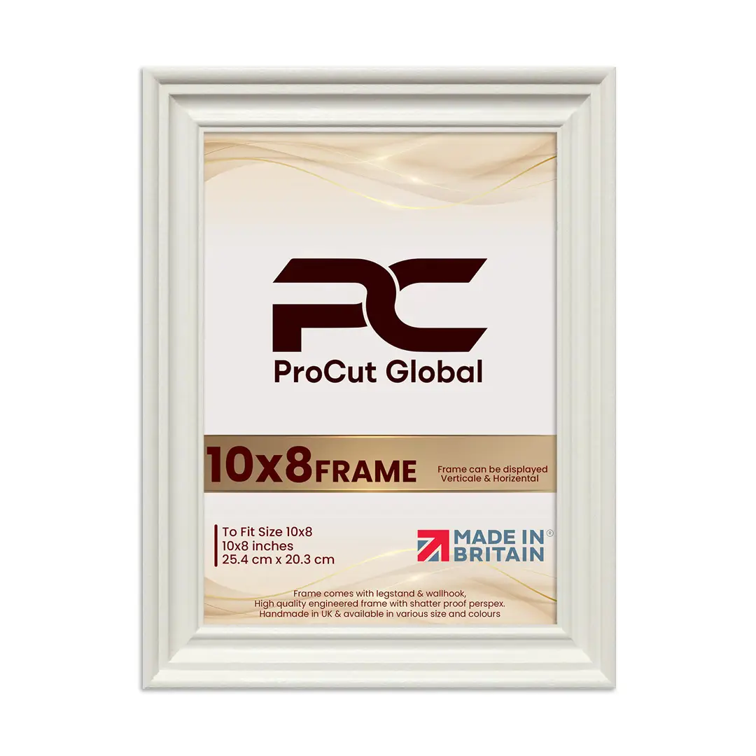 10x8" Swept White Picture Frame | Elegant Wall Display thumbnail 4