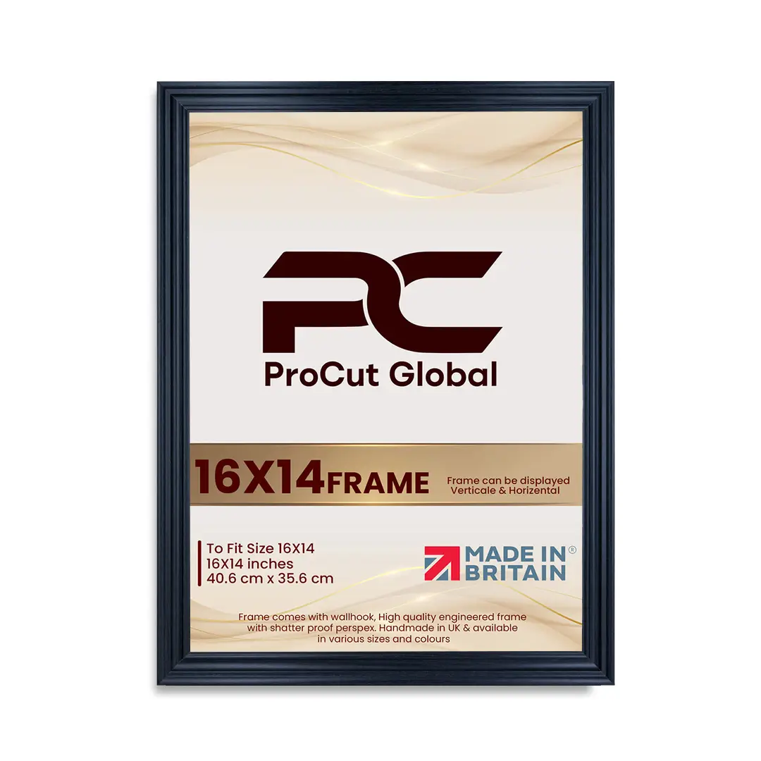 16x14" Swept Black Picture Frame | Elegant Wall Display thumbnail 4