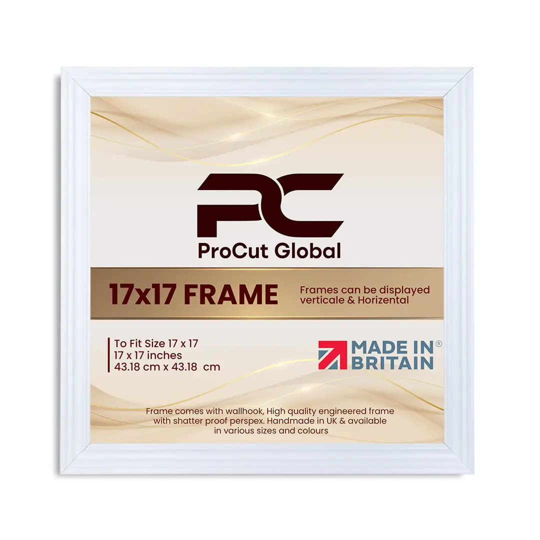17x17" Swept White Picture Frame | Elegant Wall Display For Modern Interiors thumbnail 4