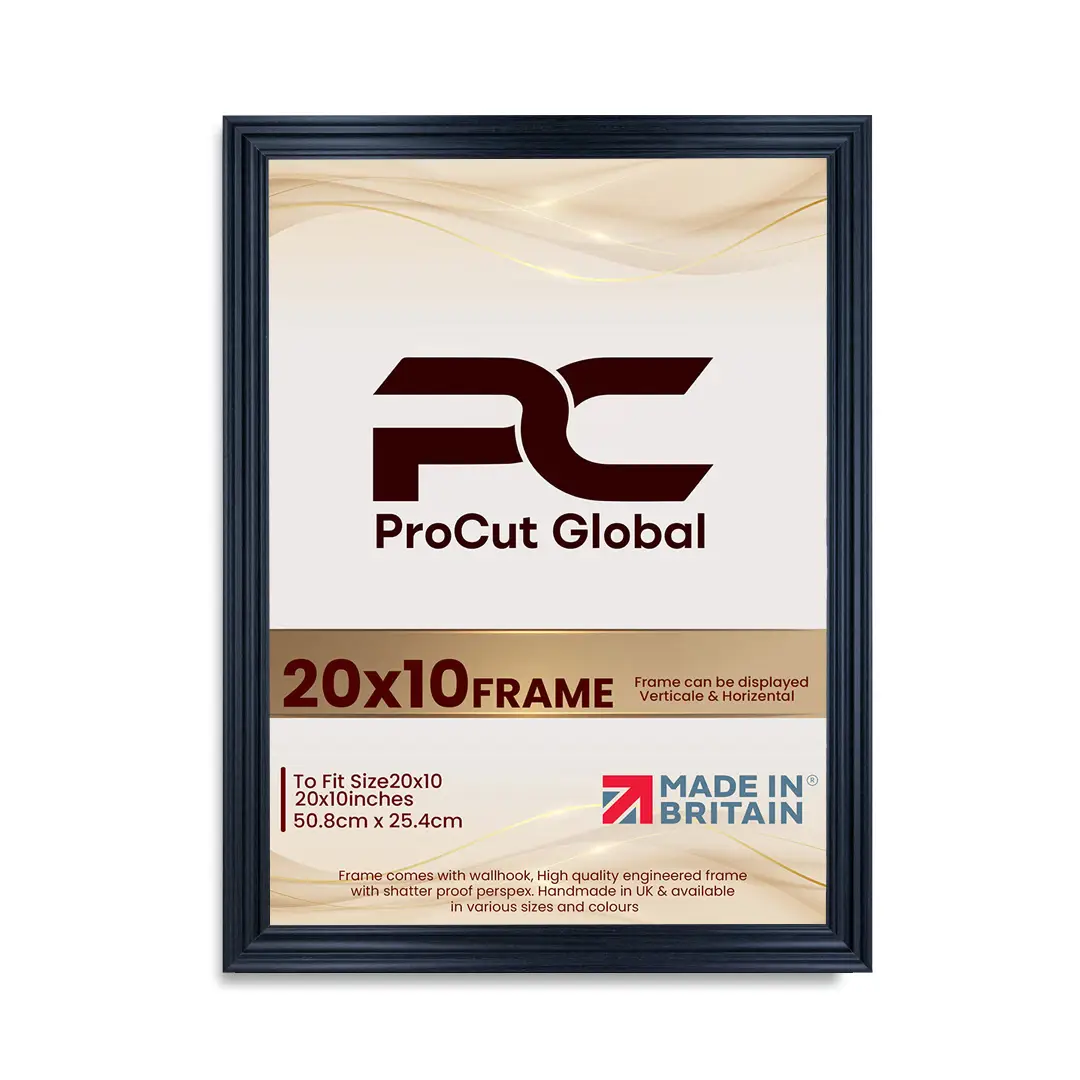 20x10" Swept Black Picture Frame | Elegant Wall Display thumbnail 4