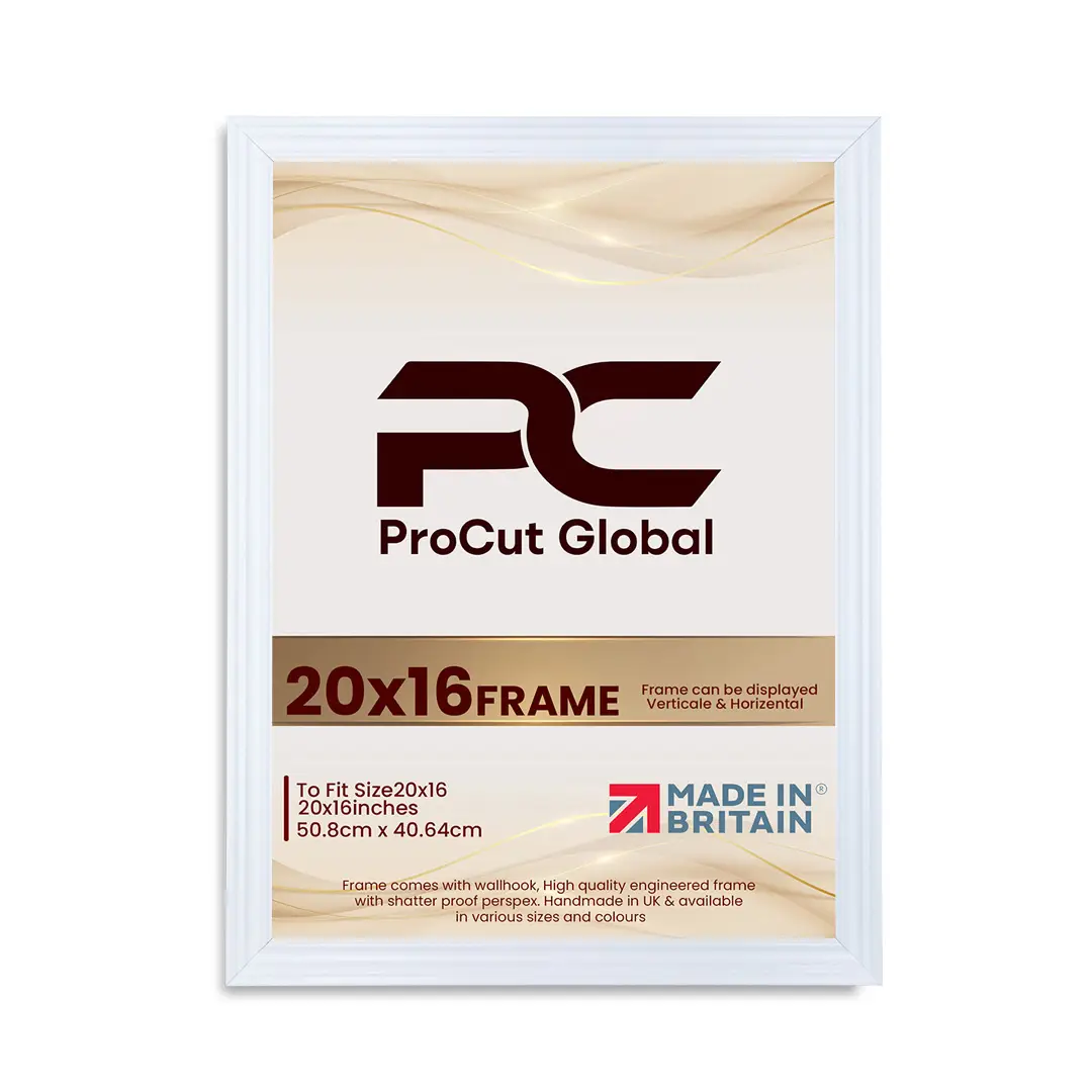 20x16" Swept White Picture Frame | Elegant Wall Display thumbnail 4