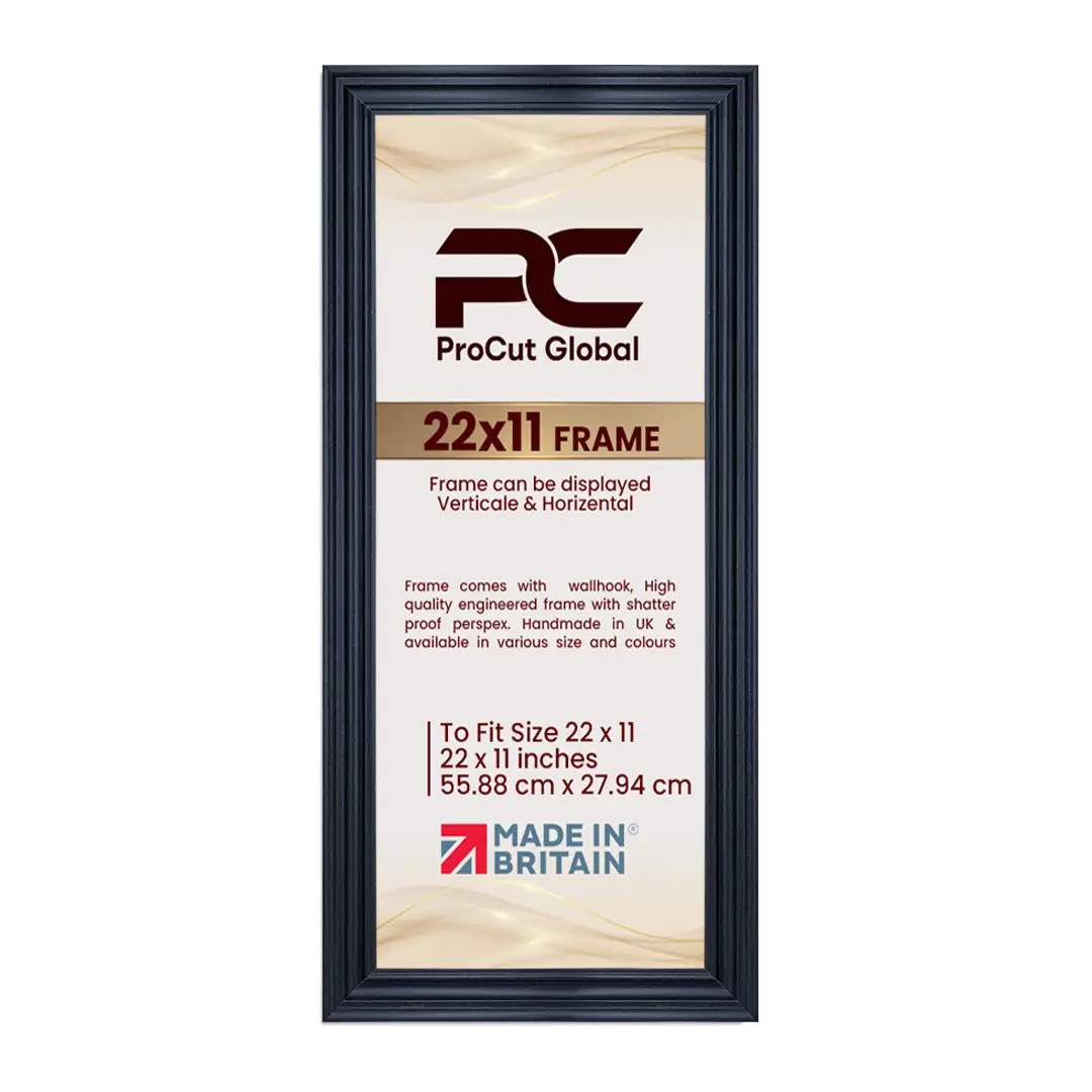 22x11" Swept Black Picture Frame | Elegant Wall Display thumbnail 4