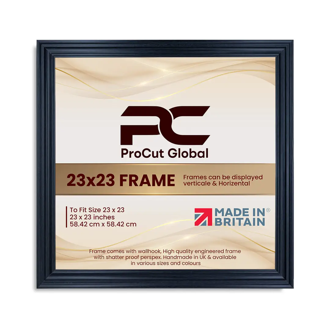 23x23" Swept Black Picture Frame | Elegant Wall Display For Modern Interiors thumbnail 4