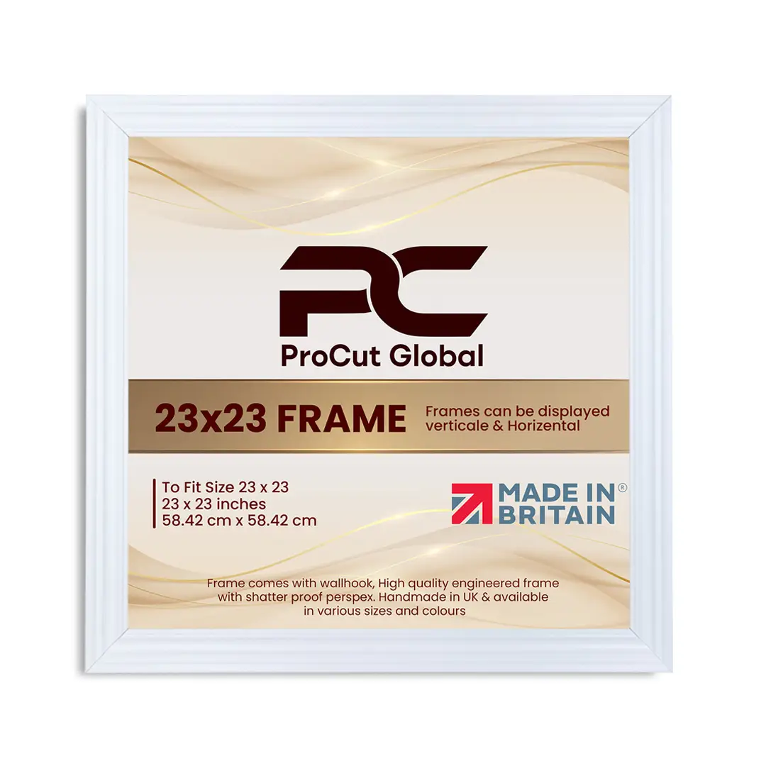 23x23" Swept White Picture Frame | Elegant Wall Display For Modern Interiors thumbnail 4
