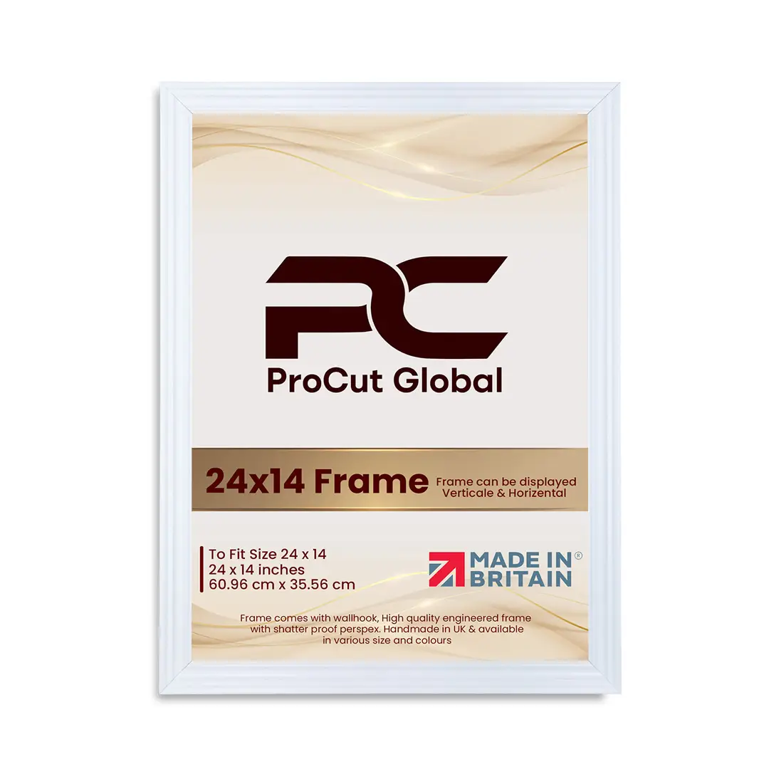 24x14" Swept White Picture Frame | Elegant Wall Display For Modern Interiors thumbnail 4