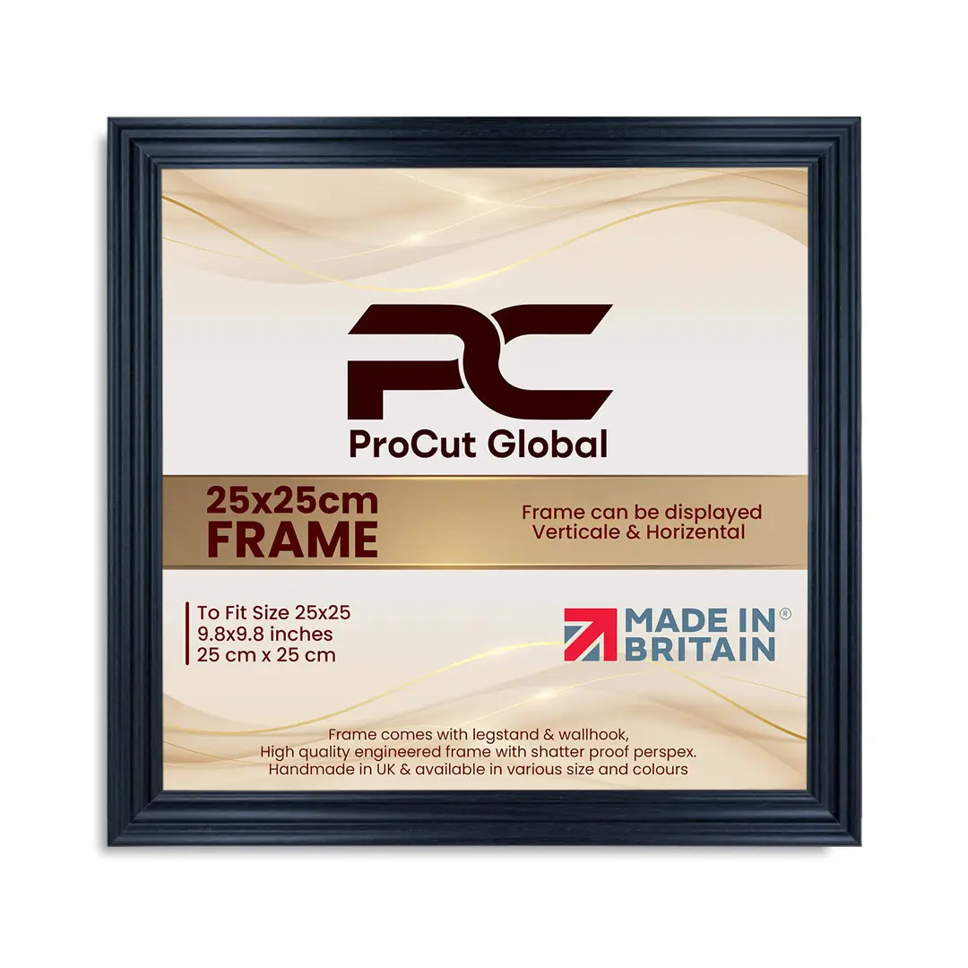 25x25cm Swept Black Picture Frame | Elegant Wall Display For Modern Interiors thumbnail 4
