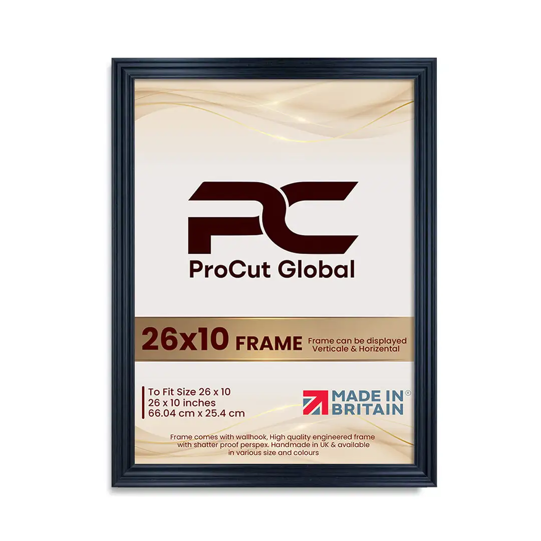 26x10" Swept Black Picture Frame | Elegant Wall Display For Modern Interiors thumbnail 4