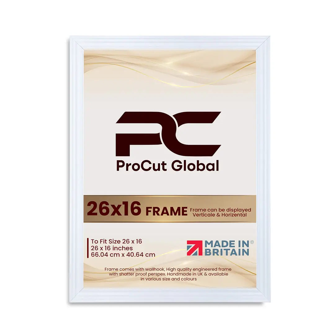 26x16" Swept White Picture Frame | Elegant Wall Display For Modern Interiors thumbnail 4