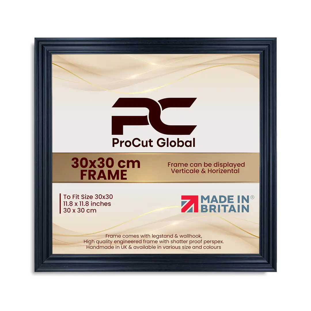 30x30cm Swept Black Picture Frame | Elegant Wall Display thumbnail 4