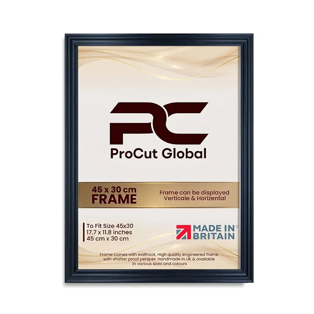 45x30cm Swept Black Picture Frame | Elegant Wall Display thumbnail 4