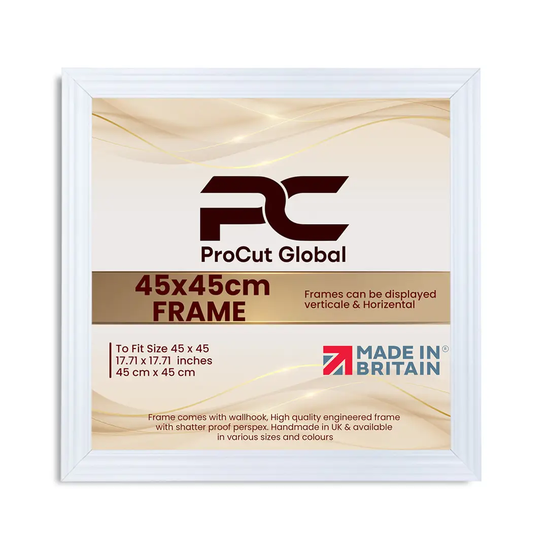 45x45cm Swept White Picture Frame | Elegant Wall Display For Modern Interiors thumbnail 4