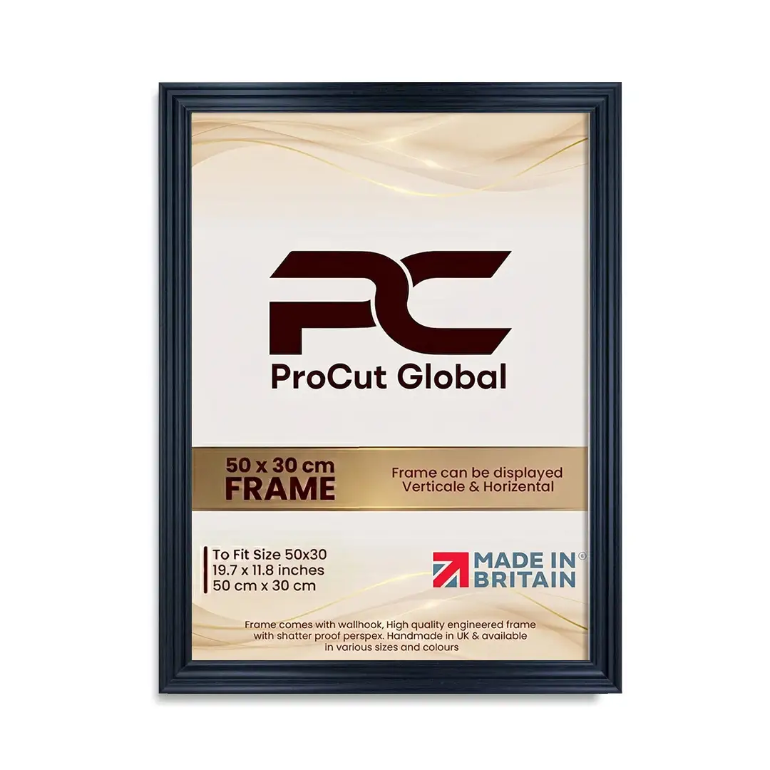 50x30cm Swept Black Picture Frame | Elegant Wall Display thumbnail 4