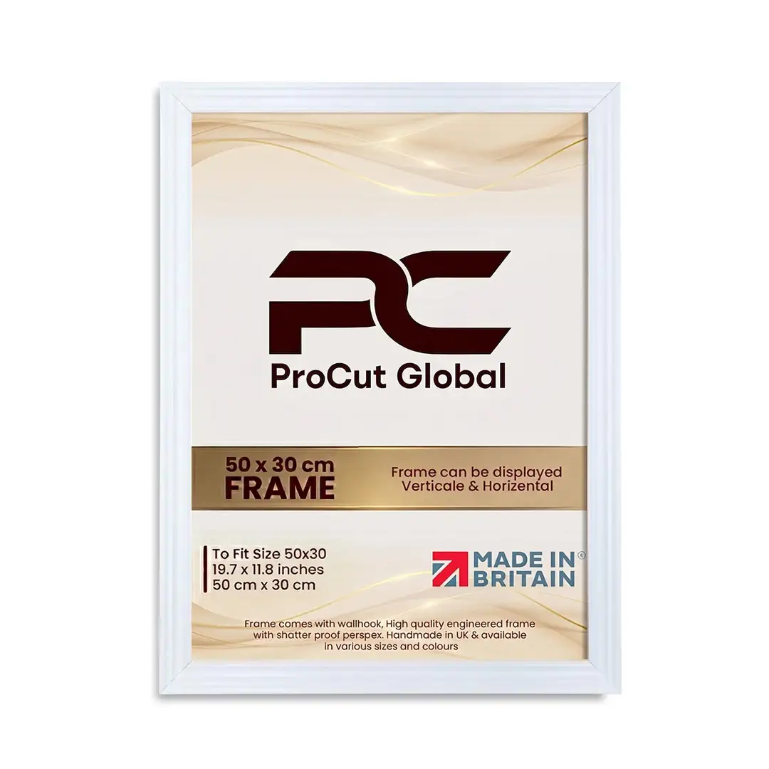 50x30cm Swept White Picture Frame | Elegant Wall Display For Modern Interiors thumbnail 4