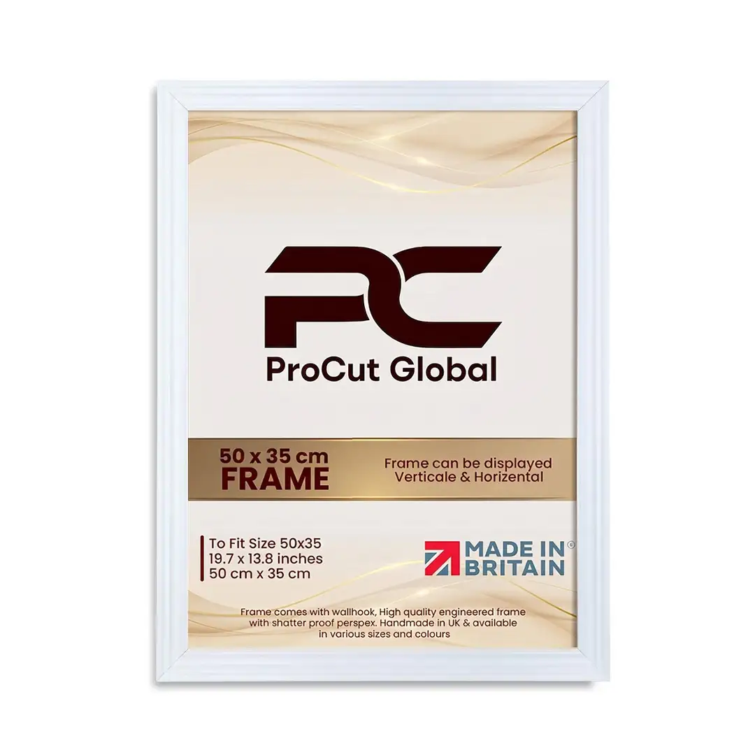 50x35cm Swept White Picture Frame | Elegant Wall Display For Modern Interiors thumbnail 4