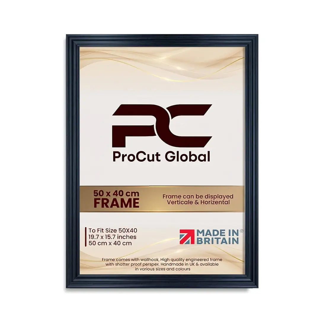 50x40cm Swept Black Picture Frame | Elegant Wall Display For Modern Interiors thumbnail 4