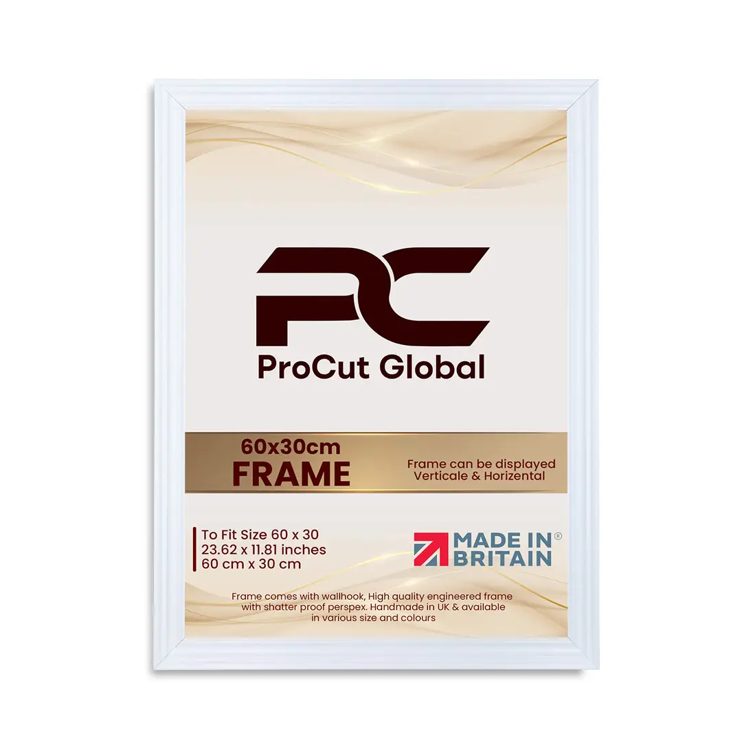 60x30cm Swept White Picture Frame | Elegant Wall Display For Modern Interiors thumbnail 4