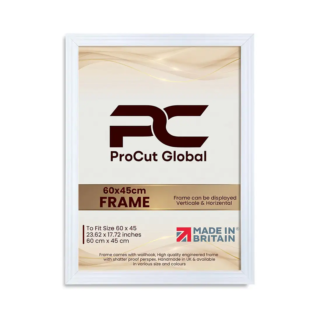 60x45cm Swept White Picture Frame | Elegant Wall Display thumbnail 4