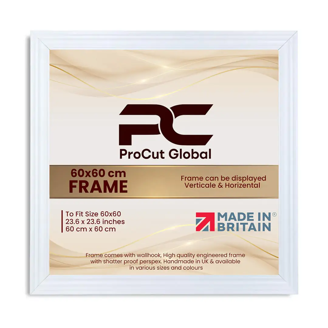 60x60cm Swept White Picture Frame | Elegant Wall Display For Modern Interiors thumbnail 4