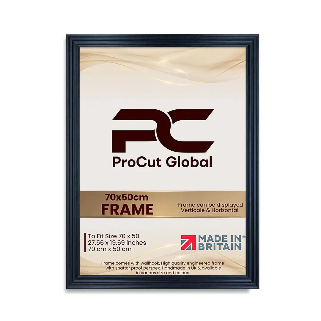70x50cm Swept Black Picture Frame | Elegant Wall Display For Modern Interiors thumbnail 4
