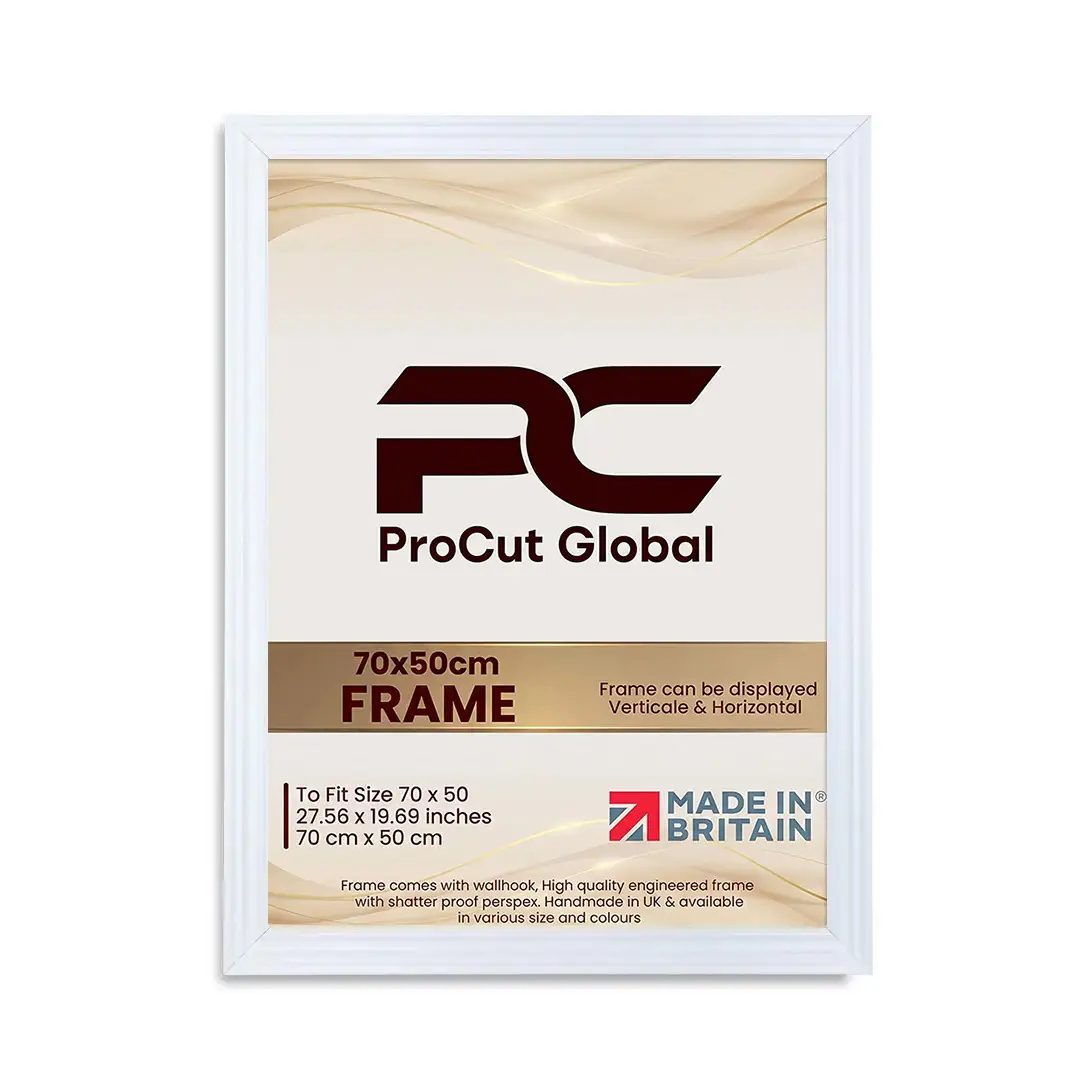 70x50cm Swept White Picture Frame | Elegant Wall Display For Modern Interiors thumbnail 4