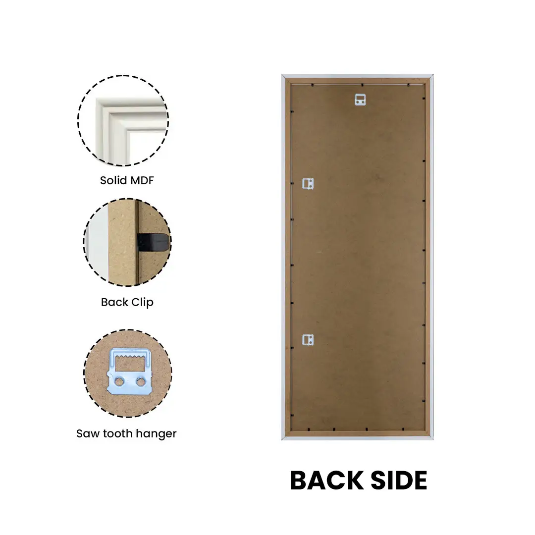 24x10" Swept White Picture Frame | Elegant Wall Display For Modern Interiors thumbnail 7