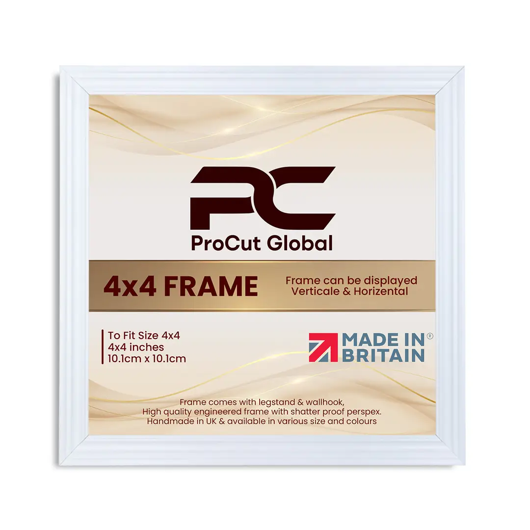 4x4" Swept White Picture Frame | Elegant Wall Display thumbnail 1