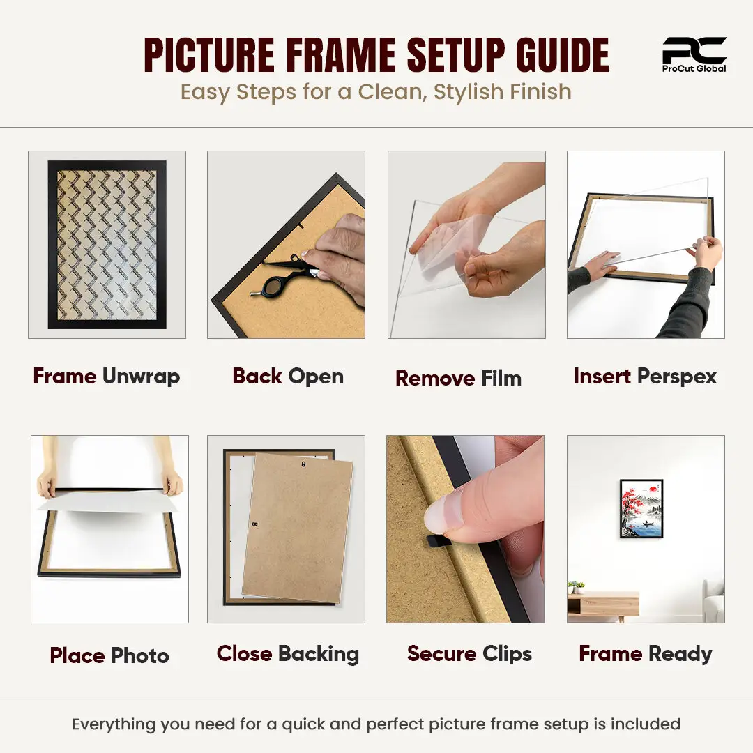23x23" Swept Black Picture Frame | Elegant Wall Display For Modern Interiors thumbnail 5