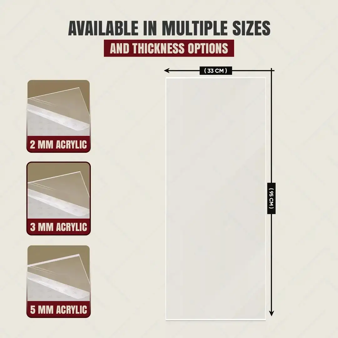 95x33cm 2mm Laser Cut Acrylic Sheet For Picture Frames, Displays And DIY Projects thumbnail 2