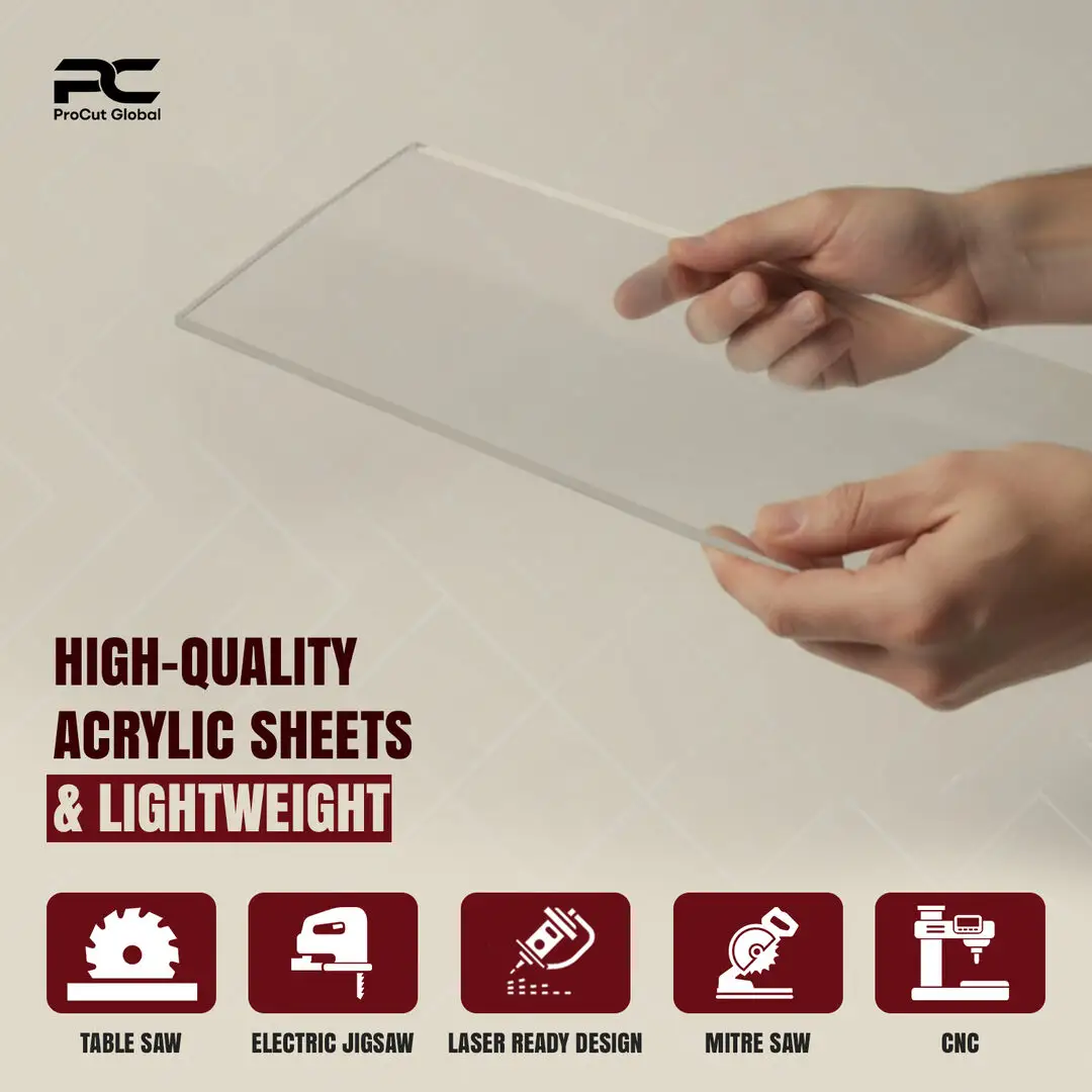 36x18" 5mm Laser Cut Acrylic Sheet For Photo Frames & DIY Projects | Clear Perspex Panel thumbnail 7