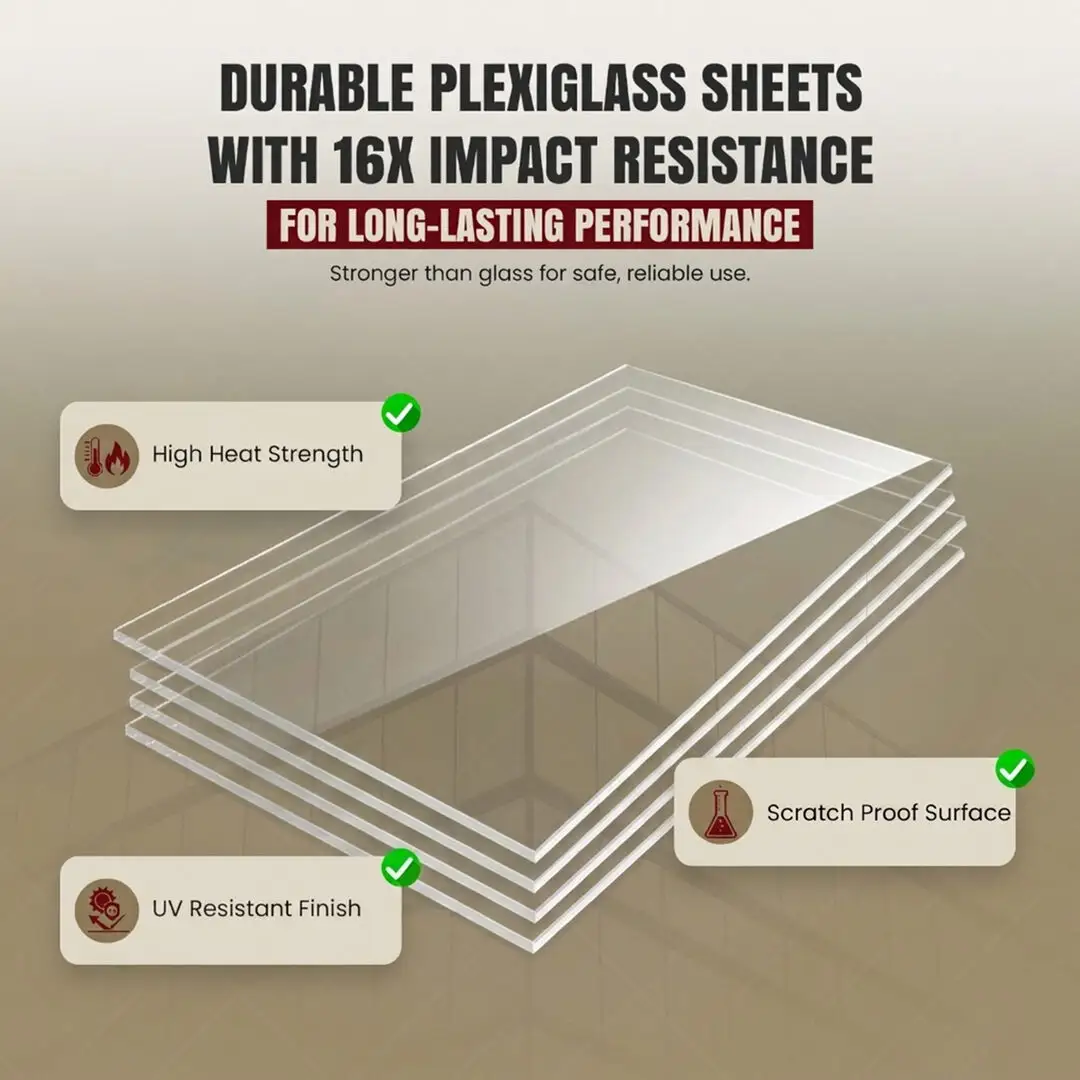 14x10" 5mm Laser Cut Acrylic Sheet For Photo Frames & DIY Projects | Clear Perspex Panel thumbnail 3