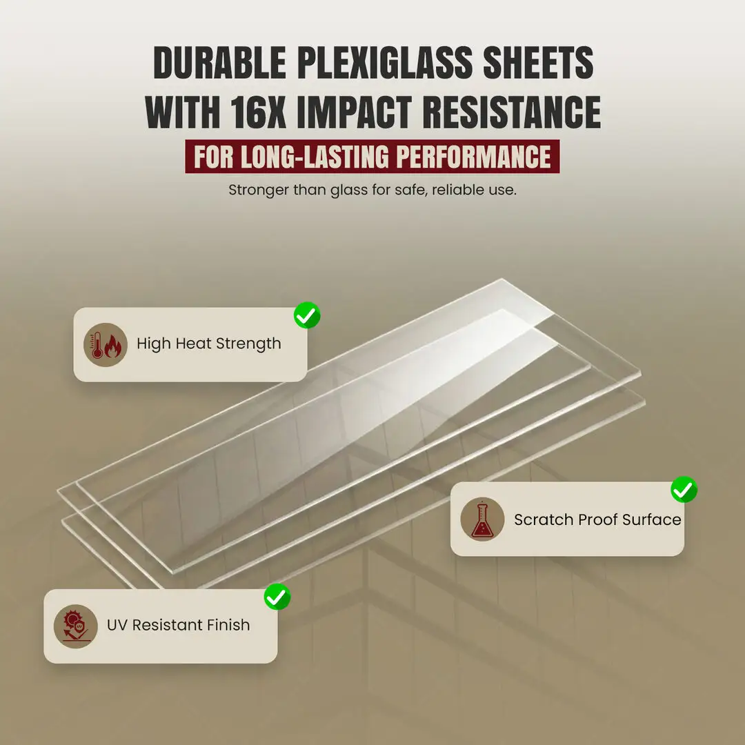Premium 34x24" 5mm Laser Cut Acrylic Sheet For Picture Frames & DIY Projects thumbnail 3