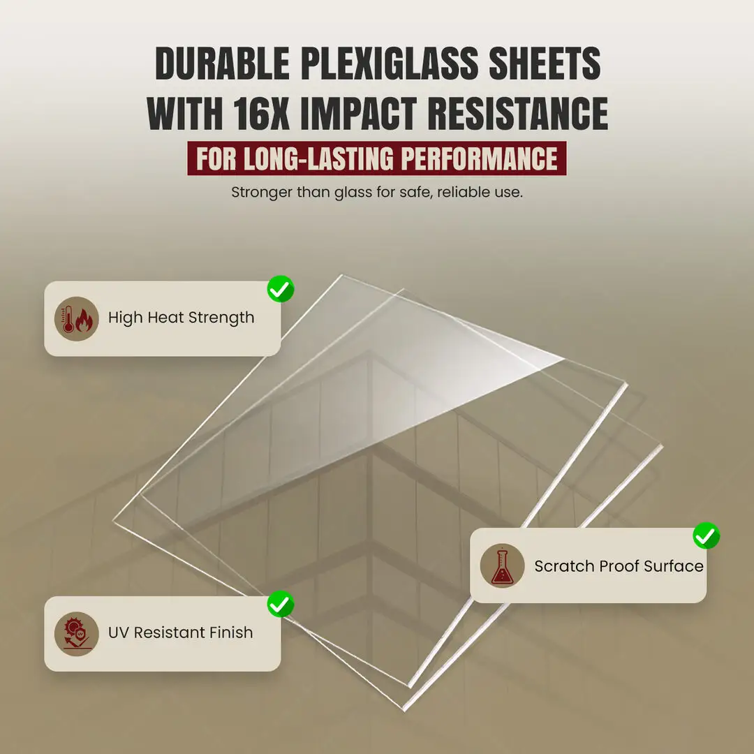 60x60cm 5mm Laser Cut Acrylic Sheet For Photo Frames & DIY Projects | Clear Perspex Panel thumbnail 3