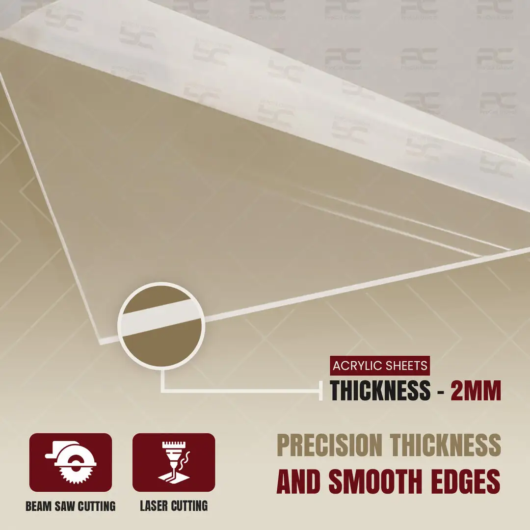 5x3.5" 2mm Laser Cut Acrylic Sheet For Picture Frames, Displays And DIY Projects thumbnail 6
