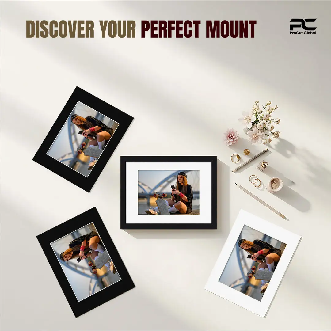 Ice White A4 Picture Mount With 9x6" Aperture | Acid-Free Mat Board For Picture Frames thumbnail 5