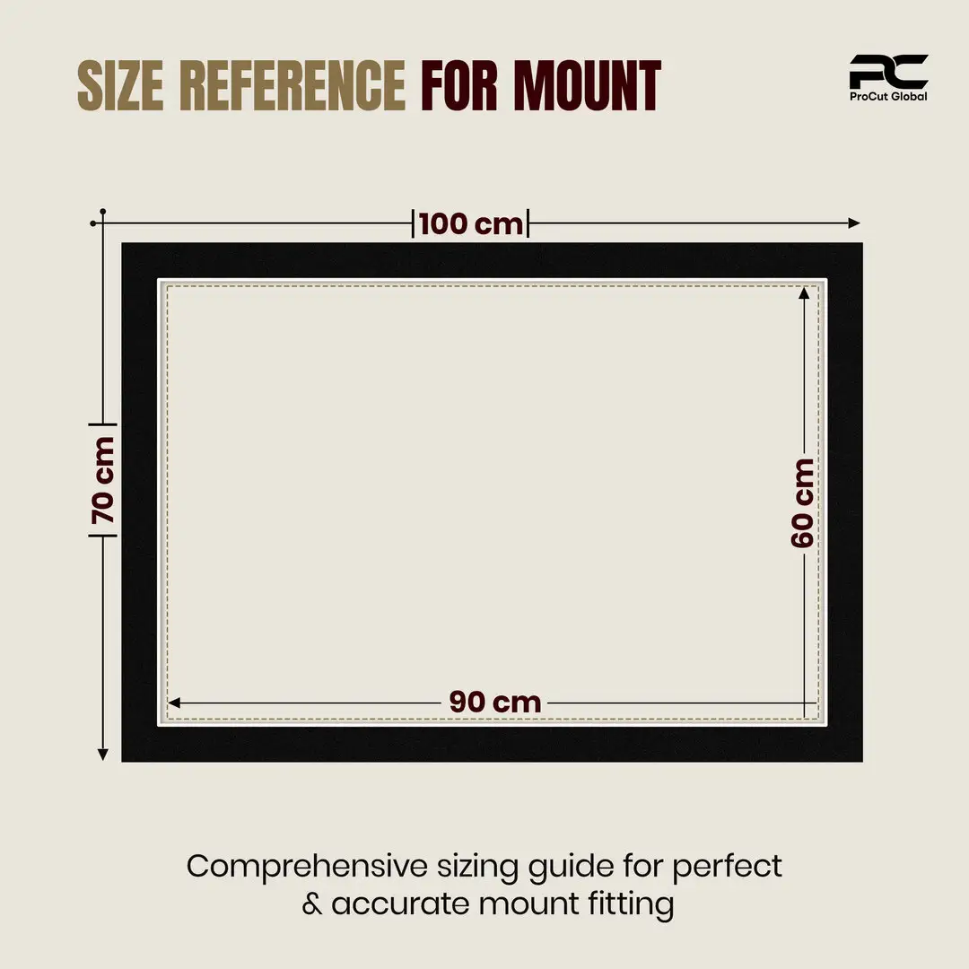 Black 100x70cm Picture Mount With 90x60cm Aperture | Acid-Free Mat Board For Photos & Artwork thumbnail 3