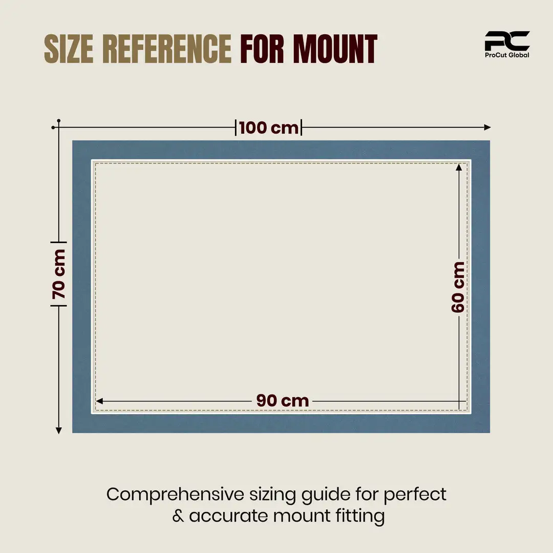 Pompador 100x70cm Picture Mount With 90x60cm Aperture | Acid-Free Picture Mount Board thumbnail 3