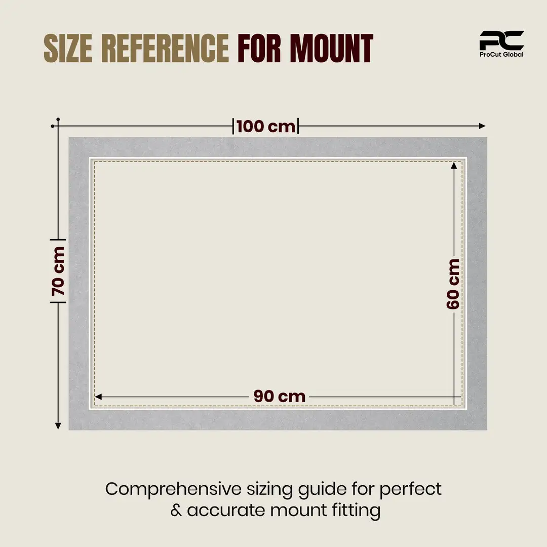 Silver 100x70cm Picture Mount With 90x60cm Aperture | Acid-Free Mat Board For Photos & Artwork thumbnail 3