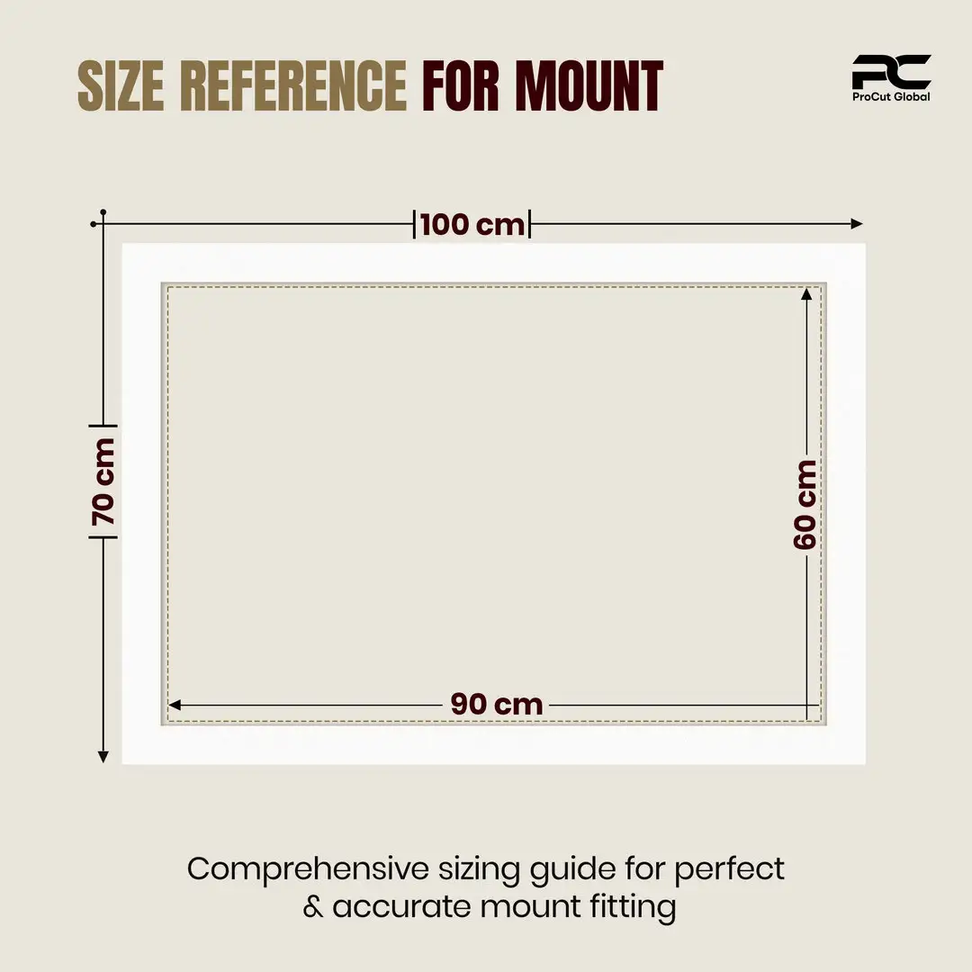 Ice White 100x70cm Picture Mount With 90x60cm Aperture | Acid-Free Mat Board For Picture Frames thumbnail 3