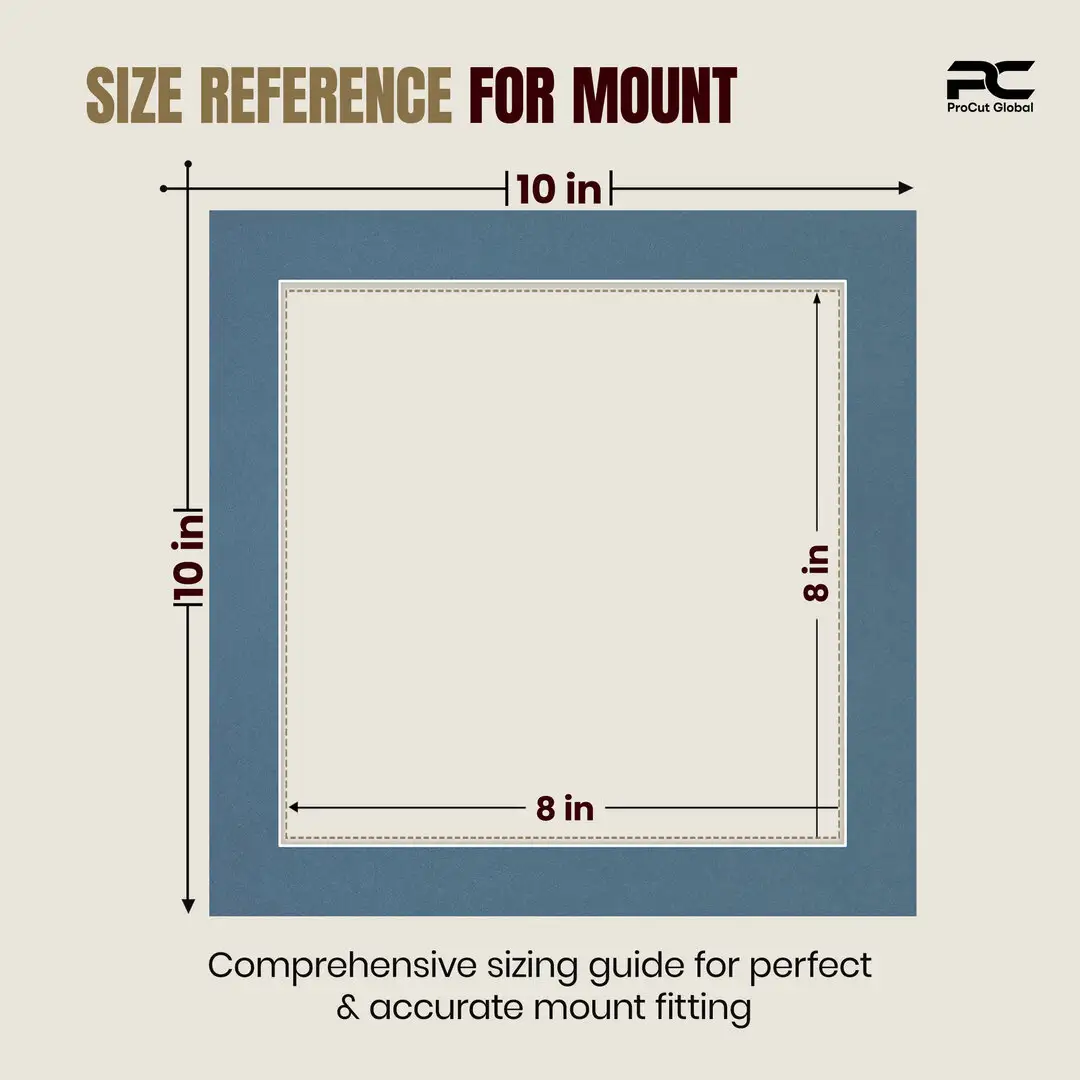 Pompador 10x10" Picture Mount With 8x8" Aperture | Acid-Free Mat Board For Photos & Artwork thumbnail 3