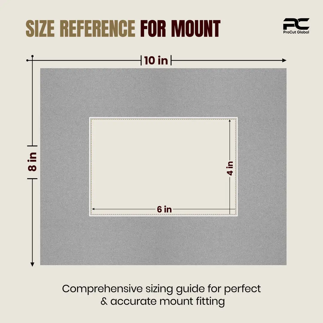 Silver 10x8" Picture Mount With 6x4" Aperture | Acid-Free Mat Board For Photos & Artwork thumbnail 3