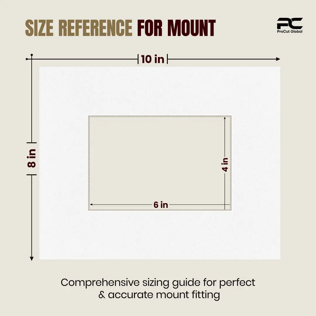 Ice White 10x8" Picture Mount With 6x4" Aperture | Acid-Free Mat Board For Photos & Artwork thumbnail 3