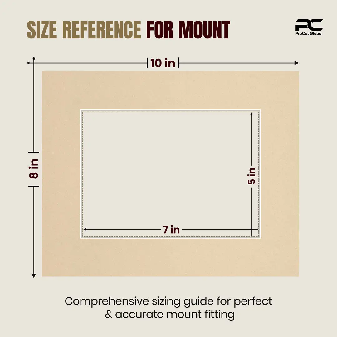 Ivory 10x8" Picture Mount With 7x5" Aperture | Acid-Free Picture Mount Board thumbnail 3