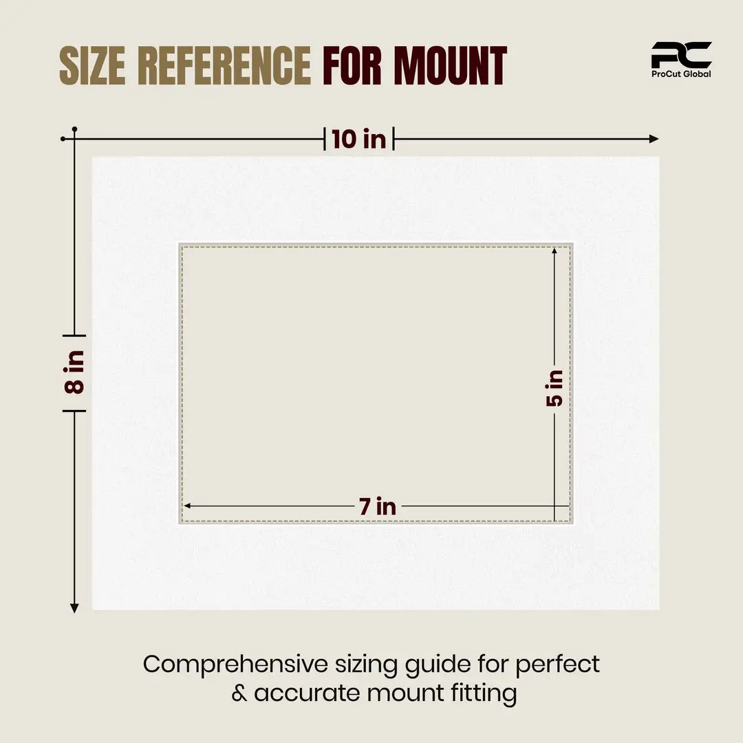 Ice White 10x8" Picture Mount With 7x5" Aperture | Acid-Free Picture Mount Board thumbnail 3