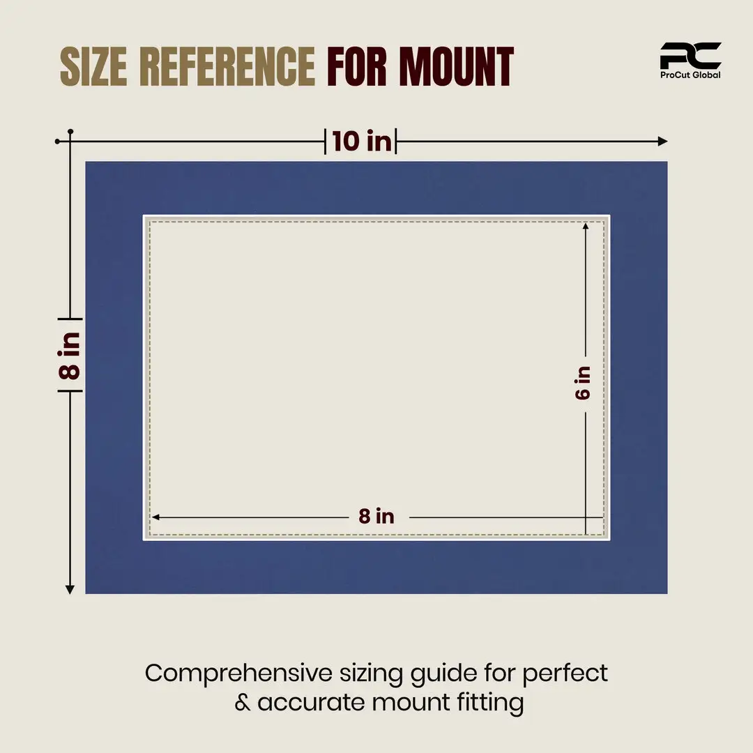 Blue 10x8" Picture Mount With 8x6" Aperture | Acid-Free Picture Mount Board thumbnail 3