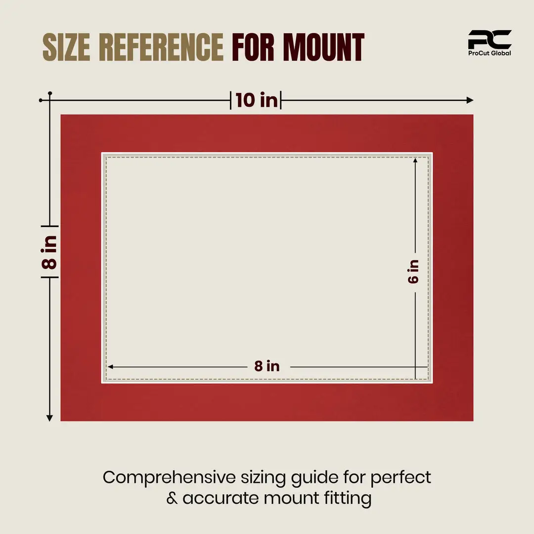 Crimson 10x8" Picture Mount With 8x6" Aperture | Acid-Free Mat Board For Photos & Artwork thumbnail 3