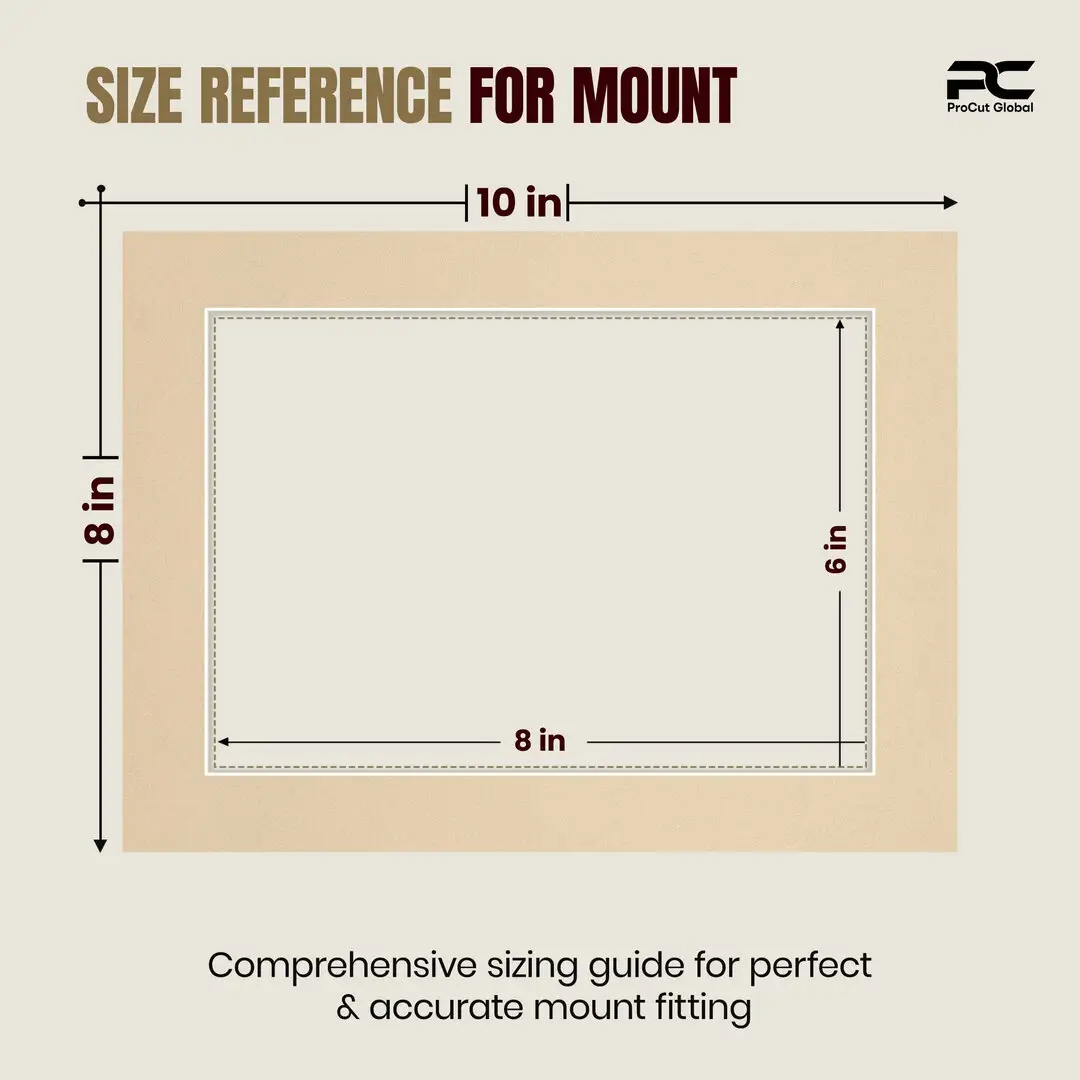 Ivory 10x8" Picture Mount With 8x6" Aperture | Acid-Free Picture Mount Board thumbnail 3