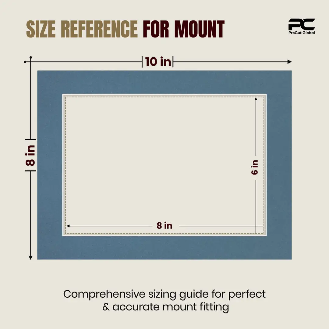 Pompador 10x8" Picture Mount With 8x6" Aperture | Acid-Free Mat Board For Picture Frames thumbnail 3