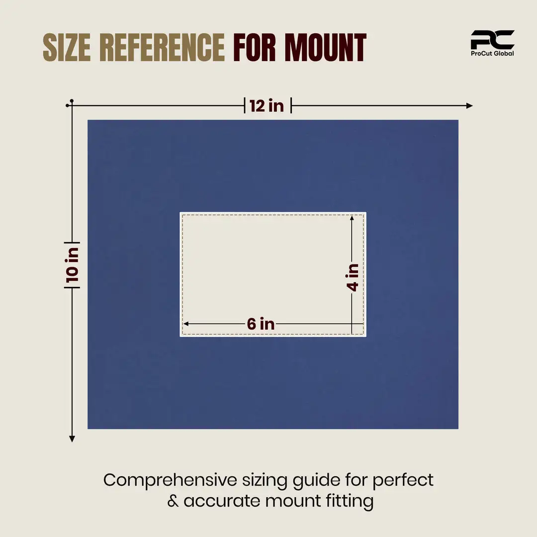 Blue 12x10" Picture Mount With 6x4" Aperture | Acid-Free Picture Mount Board thumbnail 3
