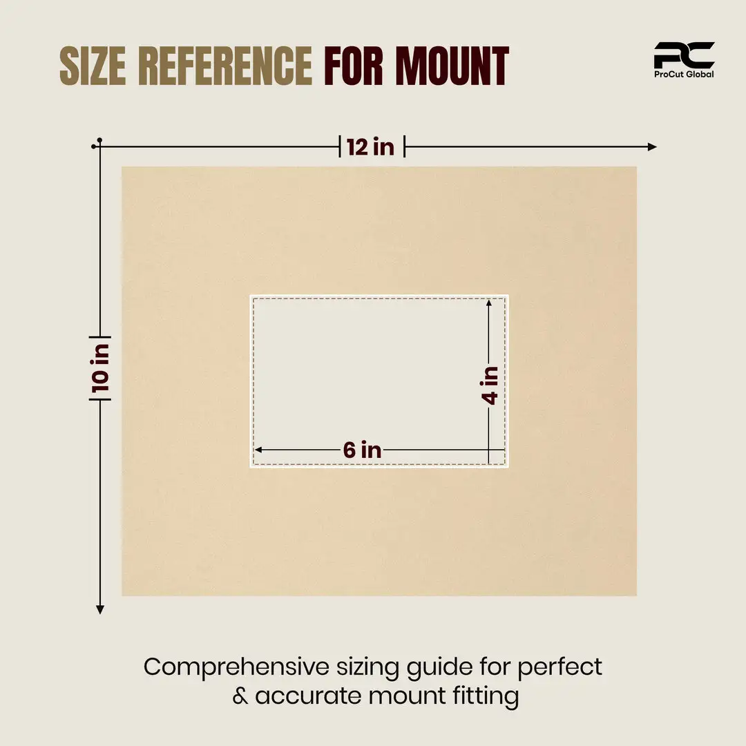 Ivory 12x10" Picture Mount With 6x4" Aperture | Acid-Free Mat Board For Photos & Artwork thumbnail 3